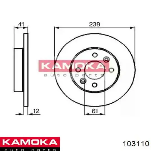 103110 Kamoka диск тормозной передний