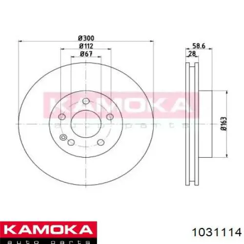 1031114 Kamoka диск тормозной передний