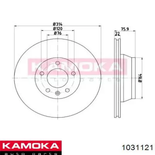 Тормозные диски 1031121 Kamoka