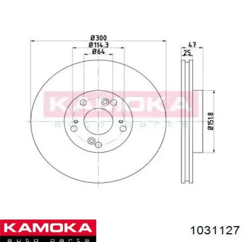 Передние тормозные диски 1031127 Kamoka