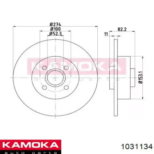 Тормозные диски 1031134 Kamoka