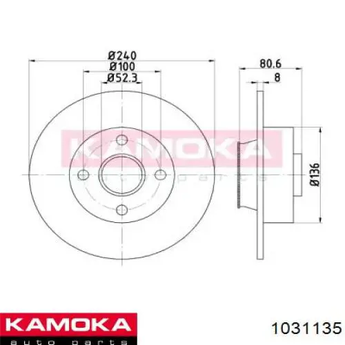 Тормозные диски 1031135 Kamoka