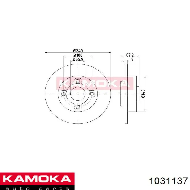 Купить 1031137 Kamoka Диск тормозной задний