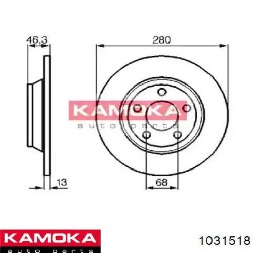 Передние тормозные диски 1031518 Kamoka