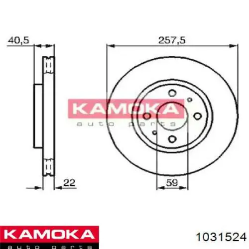 Передние тормозные диски 1031524 Kamoka