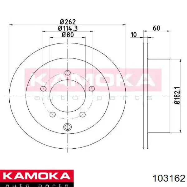 Задний тормозной диск Kamoka 103162 цена, от 28.28 USD
