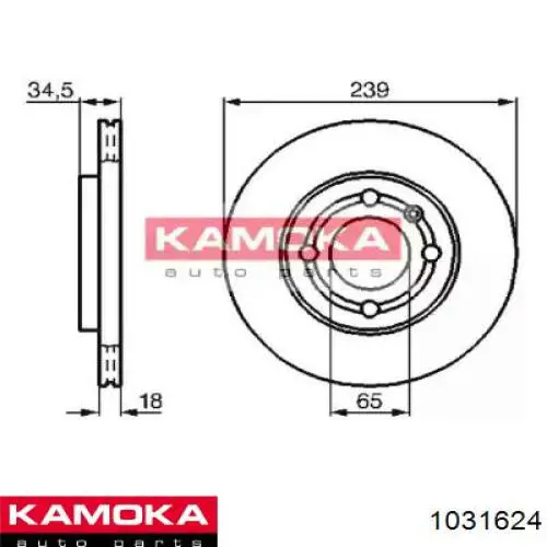 Передние тормозные диски 1031624 Kamoka