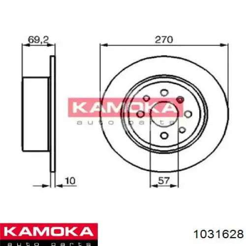 Задний тормозной диск Kamoka 1031628 цена, от 34.47 USD