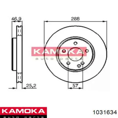 1031634 Kamoka диск тормозной передний