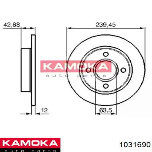 103169.0 Kamoka диск тормозной передний