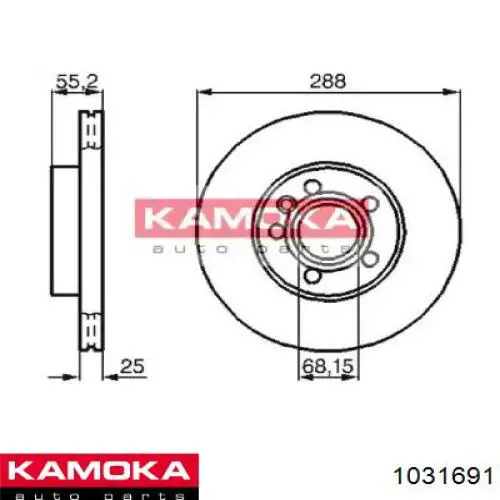 1031691 Kamoka диск тормозной передний