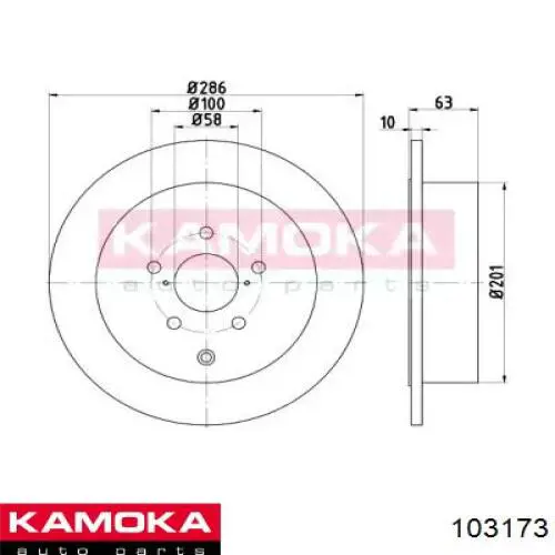 Тормозные диски 103173 Kamoka