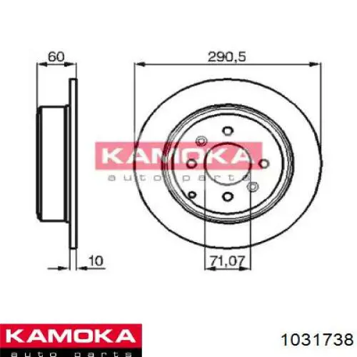 1031738 Kamoka диск тормозной задний
