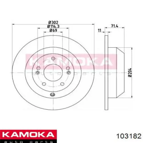 Тормозные диски 103182 Kamoka