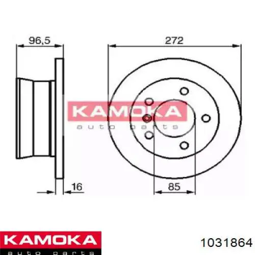 1031864 Kamoka диск тормозной задний