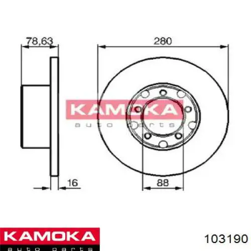 103190 Kamoka диск тормозной передний