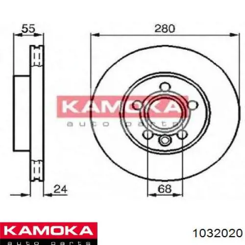 1032020 Kamoka передние тормозные диски