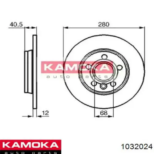 Задний тормозной диск Kamoka 1032024 цена, от 27.40 USD