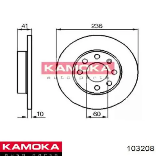 103208 Kamoka диск тормозной передний