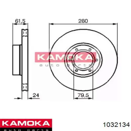 Передние тормозные диски 1032134 Kamoka