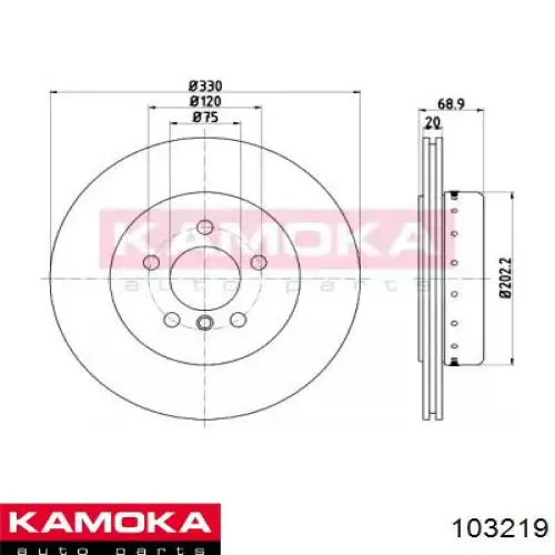 Тормозные диски 103219 Kamoka