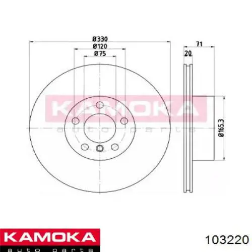 Тормозные диски 103220 Kamoka