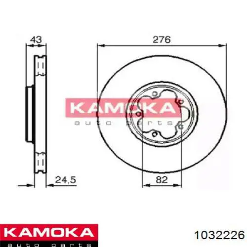 Передние тормозные диски 1032226 Kamoka