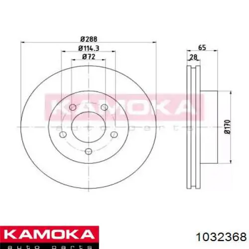 Передние тормозные диски 1032368 Kamoka