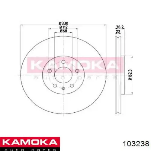 Тормозные диски 103238 Kamoka