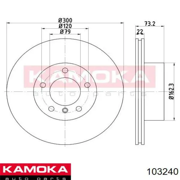 Передние тормозные диски 103240 Kamoka