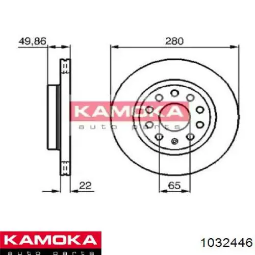 Передние тормозные диски 1032446 Kamoka