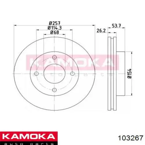 Передние тормозные диски 103267 Kamoka