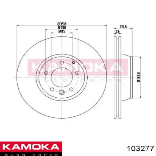 Тормозные диски 103277 Kamoka