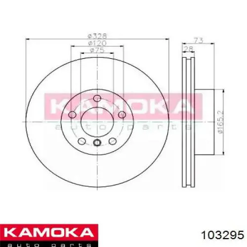 Передние тормозные диски 103295 Kamoka