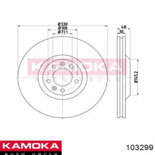 Передние тормозные диски 103299 Kamoka