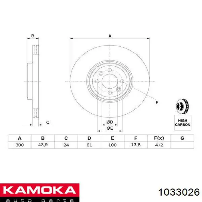 Купить 1033026 Kamoka Ротор тормозной