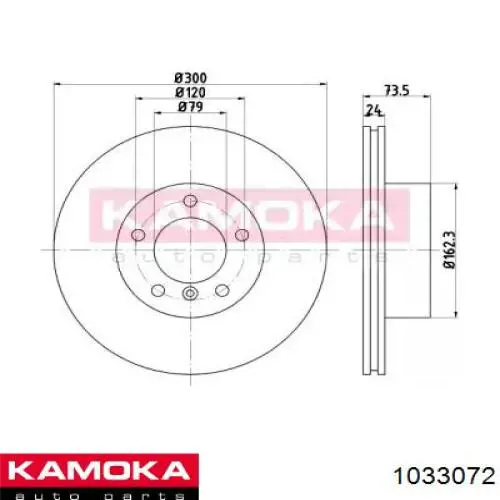 1033072 Kamoka диск тормозной передний