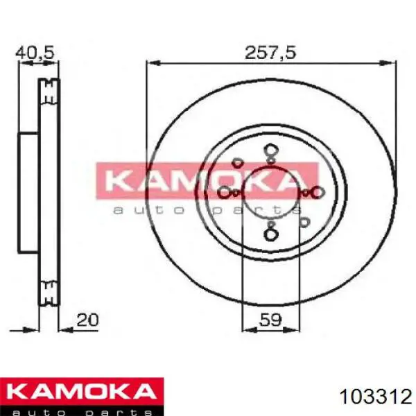 Передние тормозные диски 103312 Kamoka