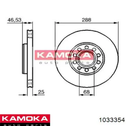 Тормоз дисковый передний Kamoka 1033354 цена, от 36.53 USD