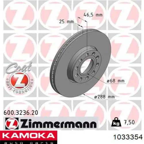 Купить 1033354 Kamoka Ротор тормозной