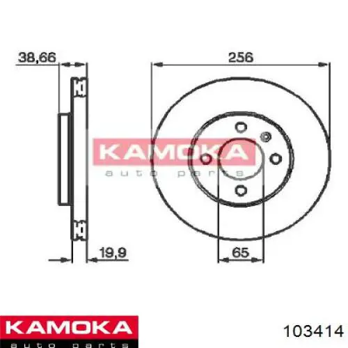 103414 Kamoka диск тормозной передний