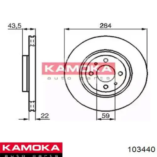 103440 Kamoka диск тормозной передний