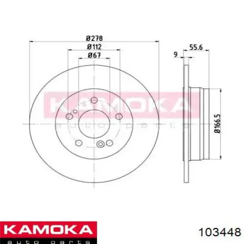 103448 Kamoka диск тормозной задний