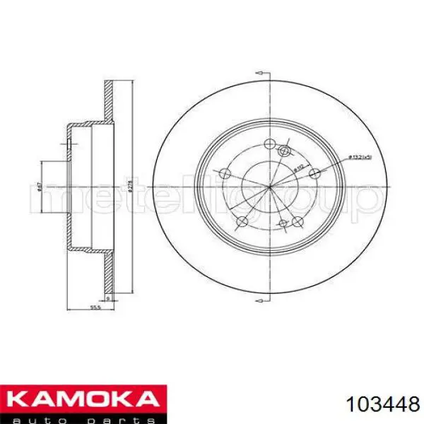 Задний тормозной диск Kamoka 103448 цена, от 26.22 USD