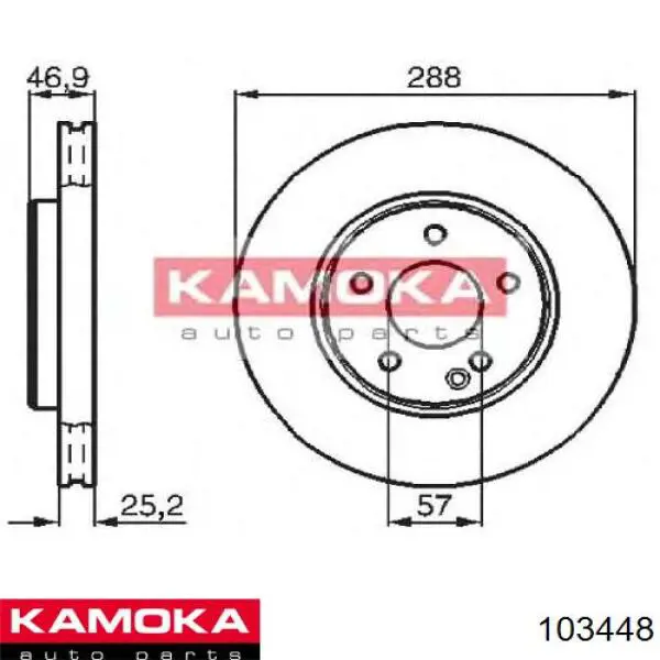 Купить 103448 Kamoka Диск тормозной задний