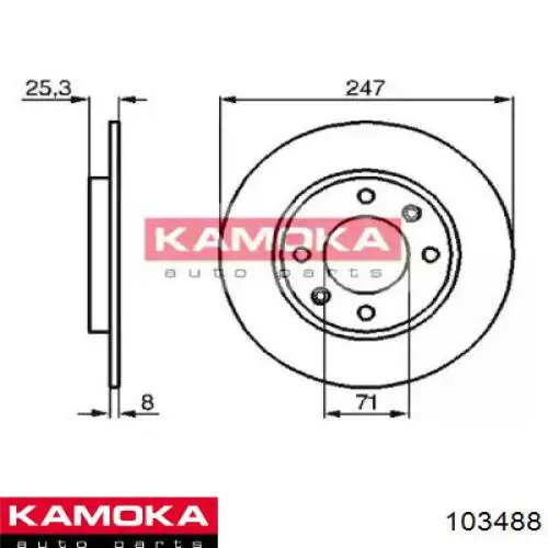 Тормозные диски 103488 Kamoka