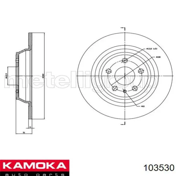 Задний тормозной диск Kamoka 103530 цена, от 37.32 USD