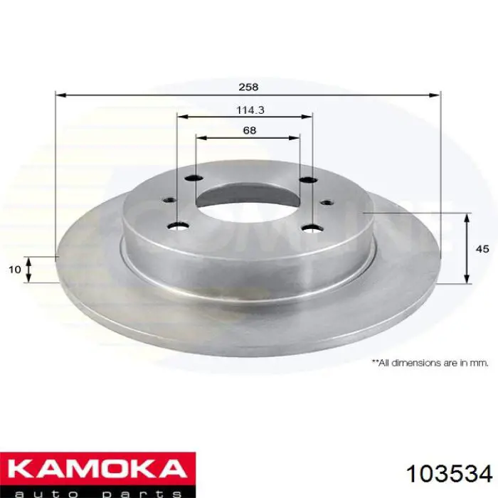 Купить 103534 Kamoka Диск тормозной задний