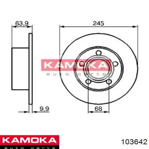 103642 Kamoka диск тормозной задний