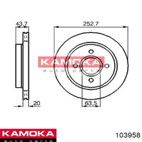 Тормозные диски 103958 Kamoka